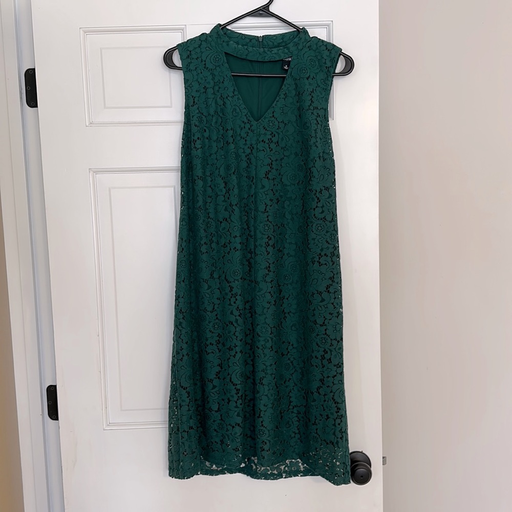 Green Lace Detail Knee Length Dress - NEVER WORN TAGS ON